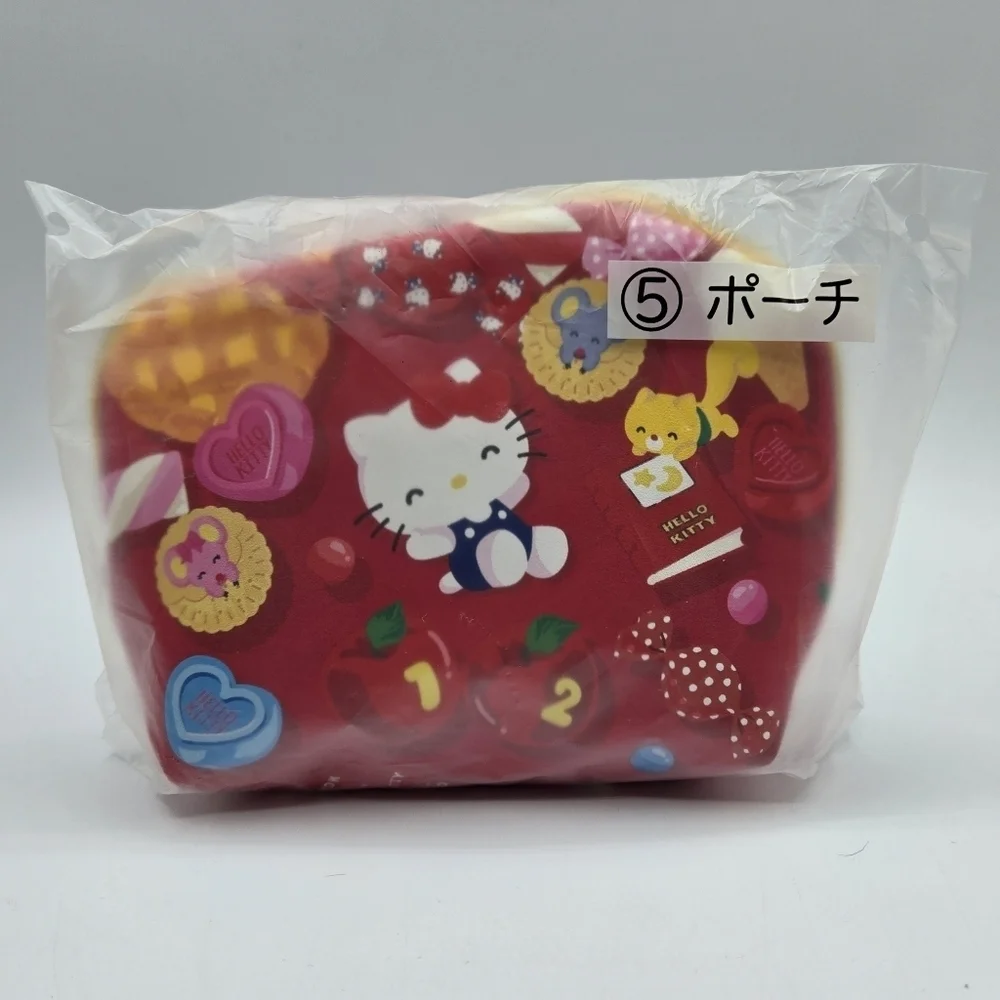 Hello Kitty Apple Pie 50th Anniversary Rounded Zipper Pouch Red